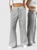 Women's Striped Wide Leg Trousers
