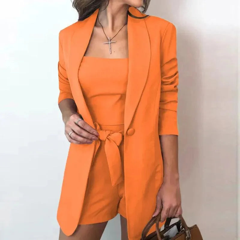 Blazer and Shorts Co-ord Set for Women Elegant Summer Smart Casual Style