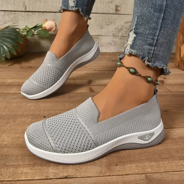 Damen-Strickschuhe zum Hineinschlüpfen fürs Gehen