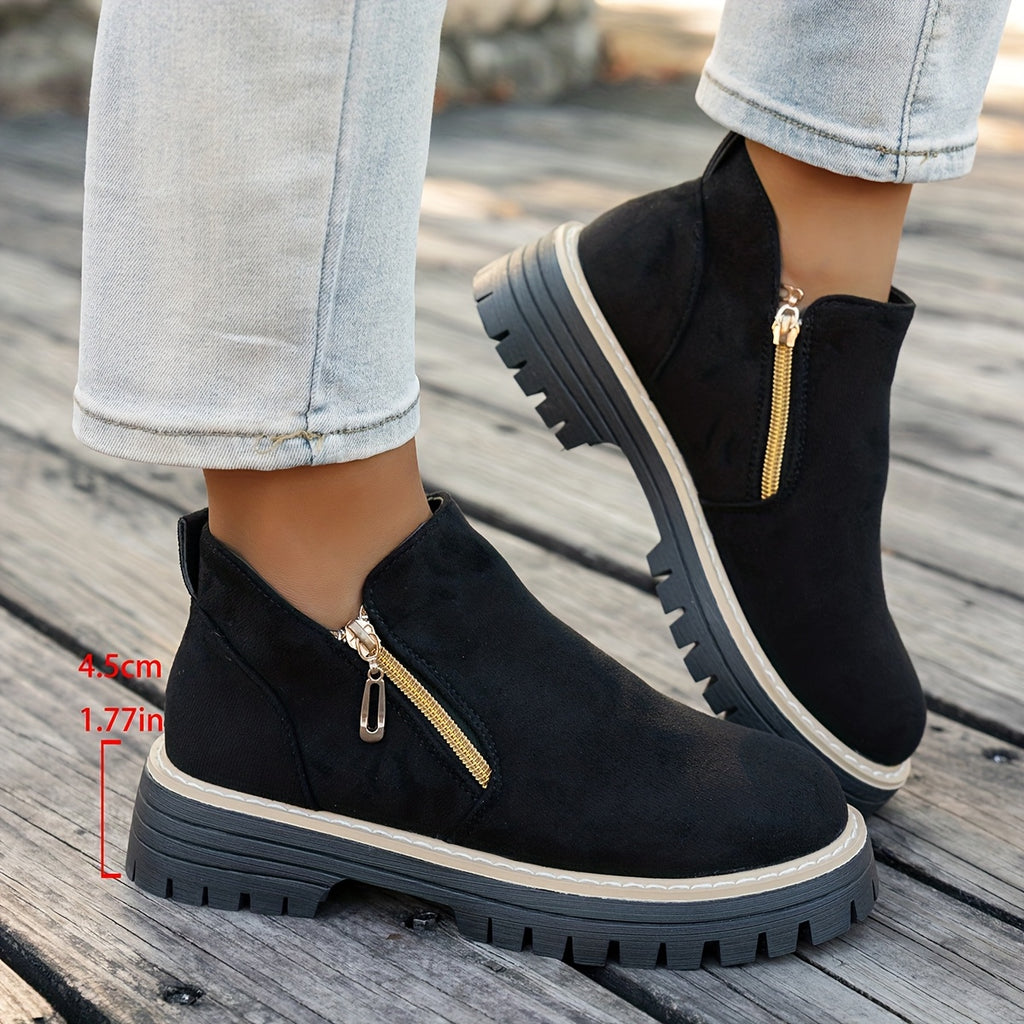 Women’s Side Zip Platform Ankle Boots