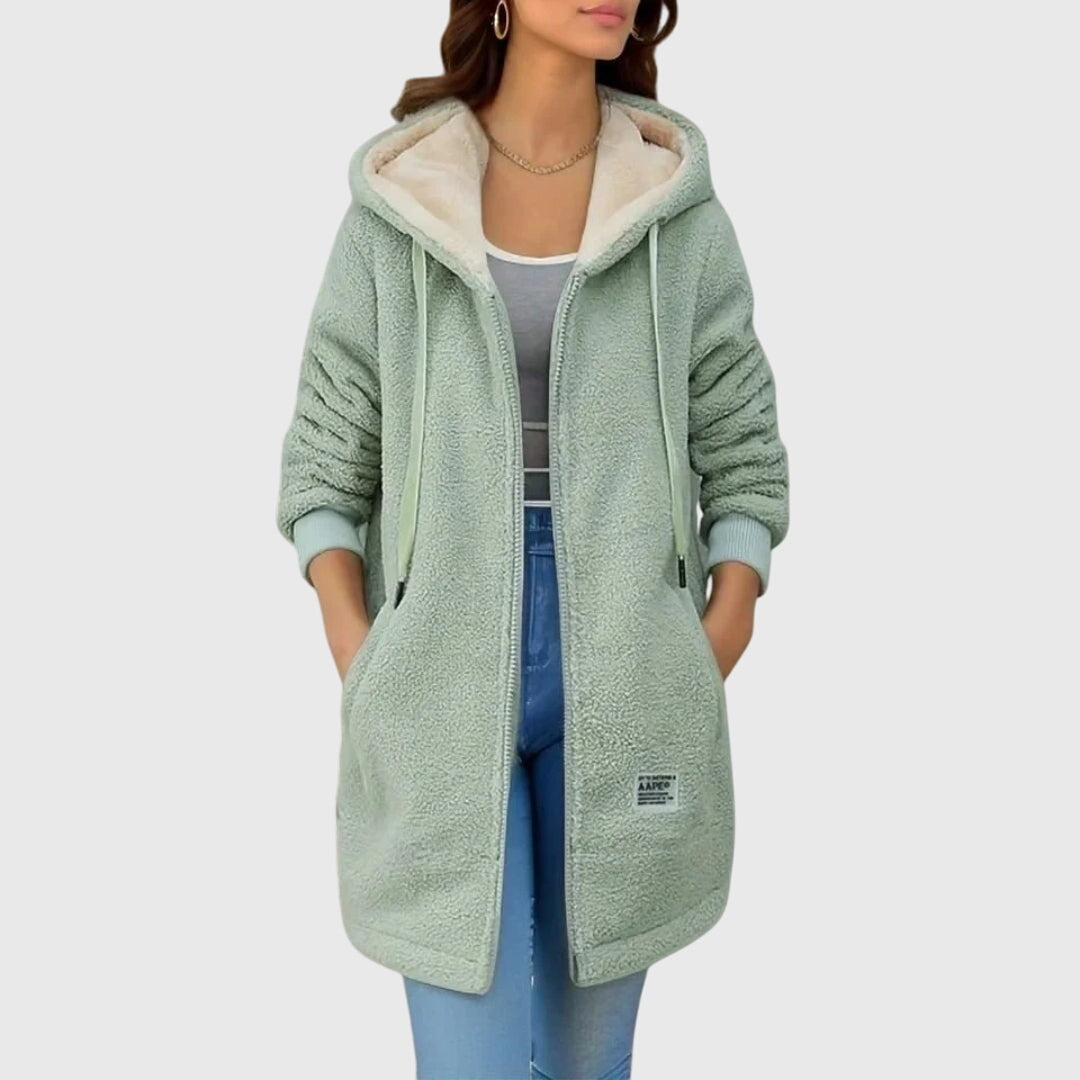 Women's Hooded Sherpa Longline Jacket