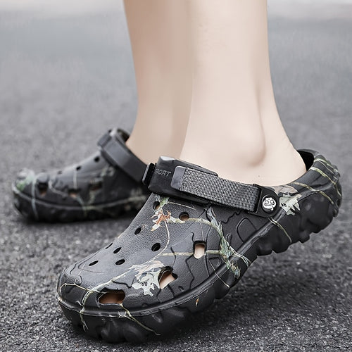 Herren-Komfort-Clogs mit Camouflage-Muster