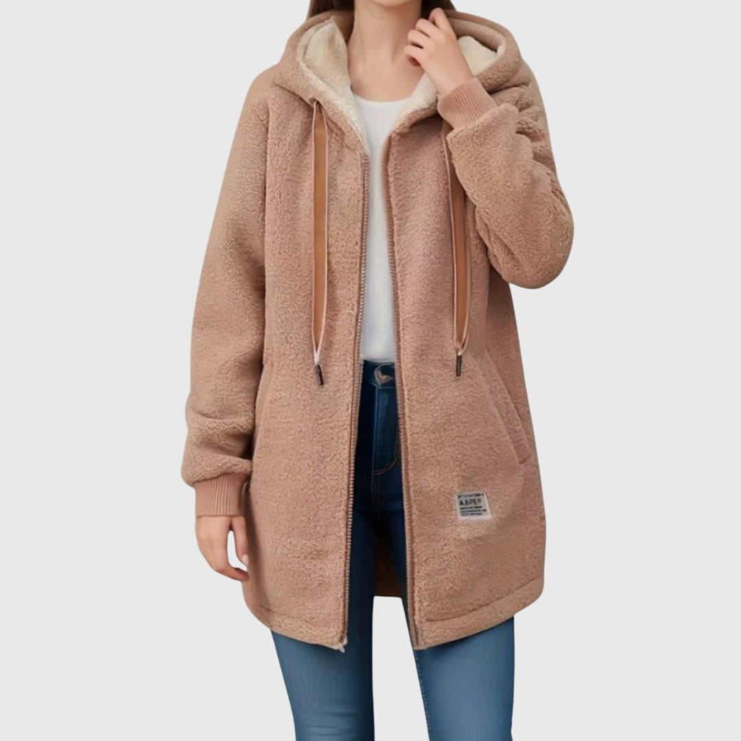 Women's Hooded Sherpa Longline Jacket