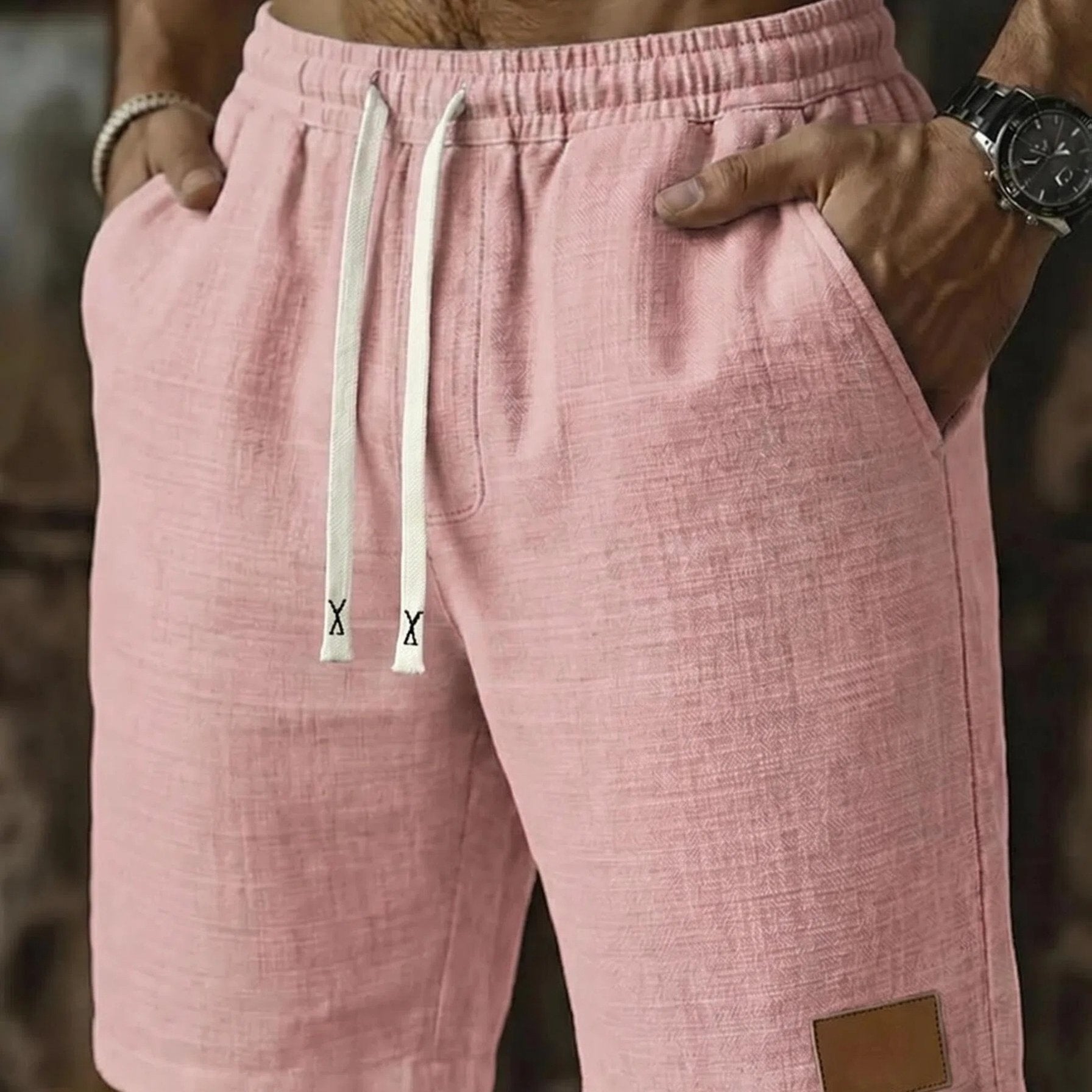 Men's Textured Drawstring Lounge Shorts