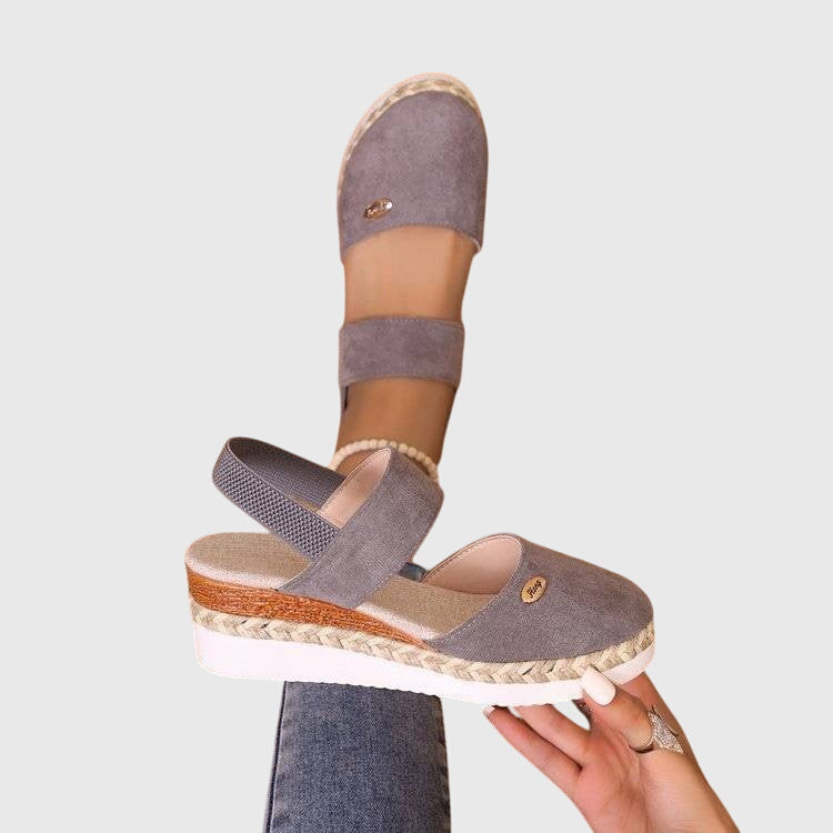 Damen Slingback Espadrille Flache Schuhe