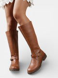 Women's Knee-High Buckle Riding Boots