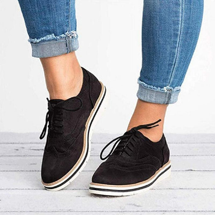 Women's Lace-Up Brogue Sneakers for Stylish Everyday Comfort