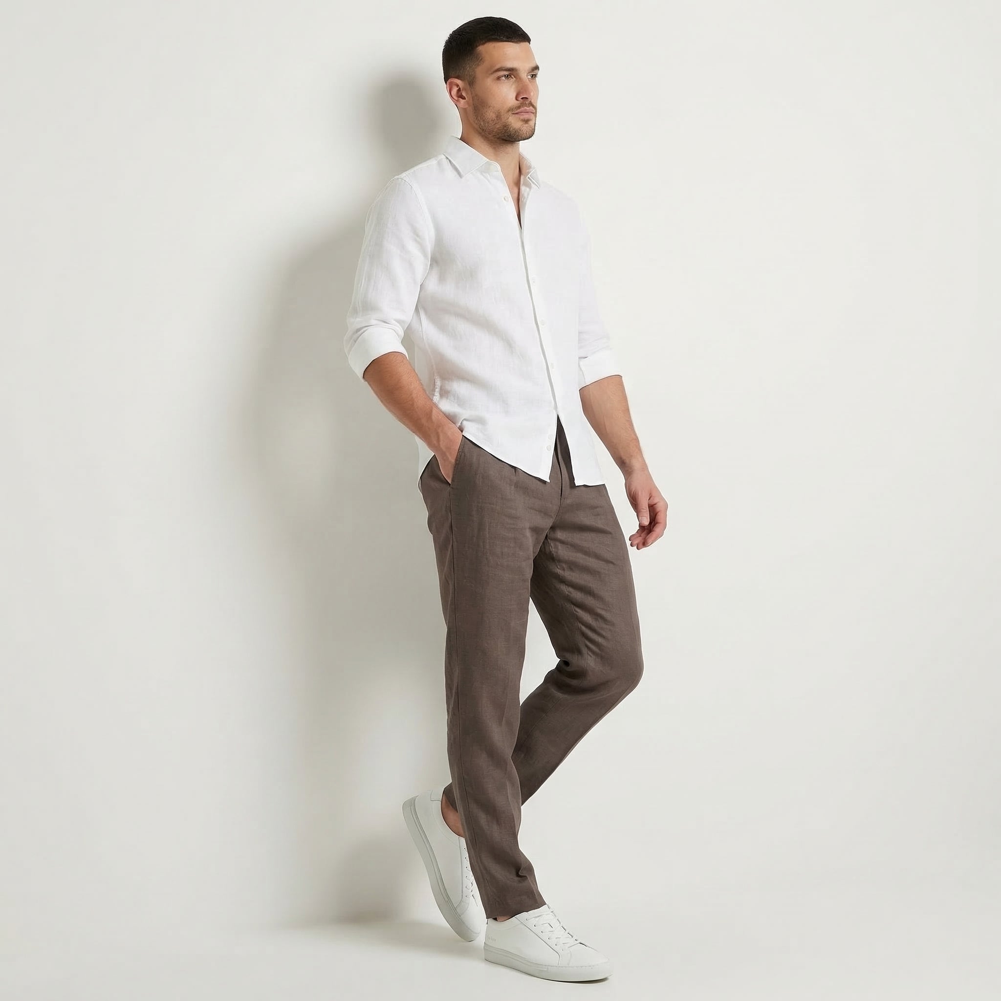 Men’s Lightweight Linen Straight Leg Trousers