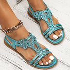 Damen-Slingback-Sandalen mit Strassverzierung, offenem Zehenbereich, elastischem Fersenriemen und gepolsterter Komfortsohle