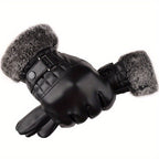 Gants d’hiver pour homme à poignets en fausse fourrure