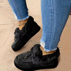 Mocassins pour femmes à bordure en fausse fourrure