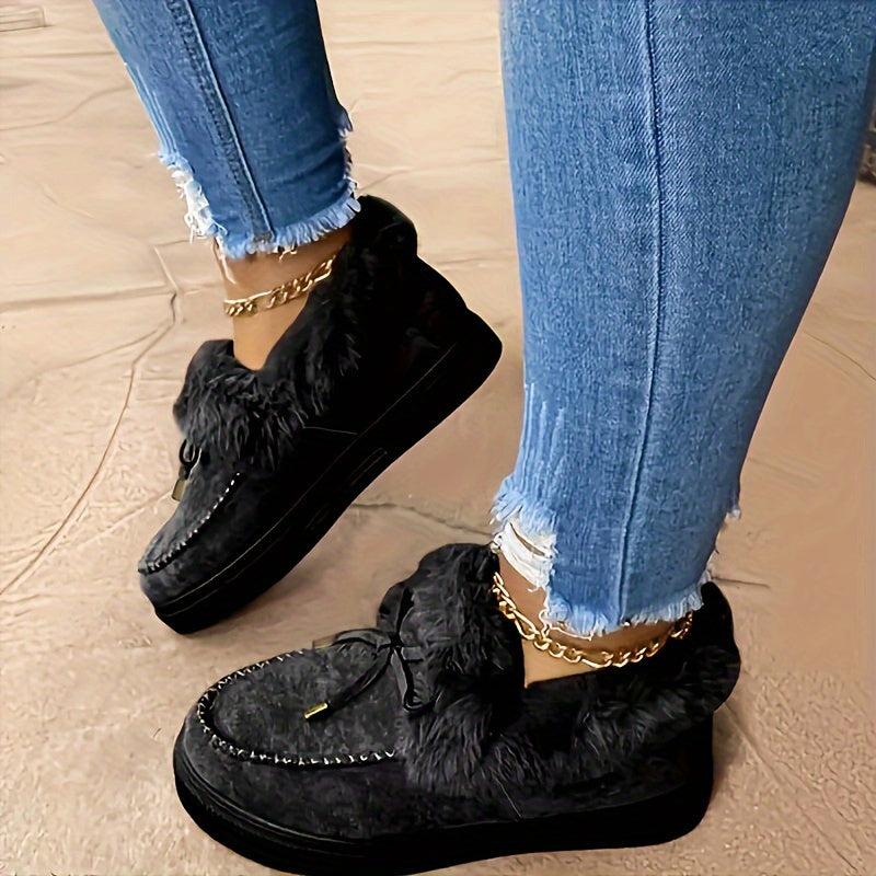 Mocassins pour femmes à bordure en fausse fourrure