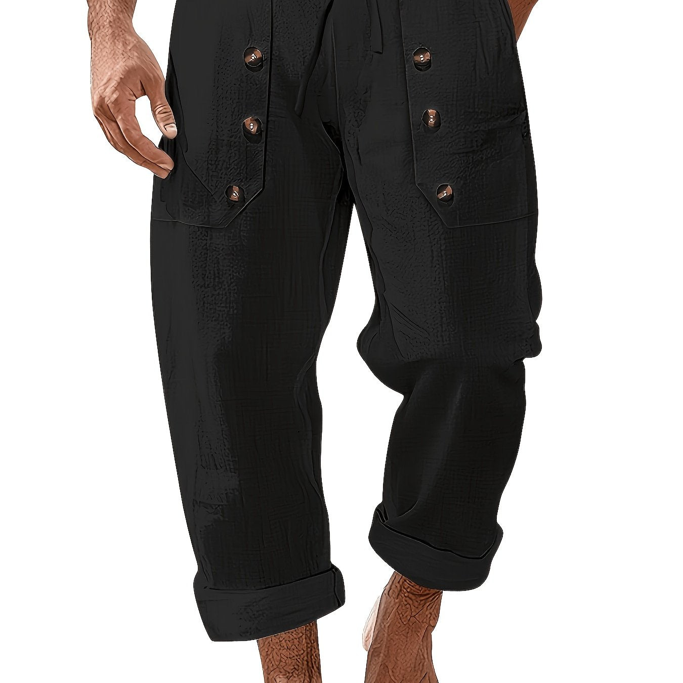 Herren-Hose mit Knopftaschen und Kordelzug