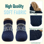 Men’s Fair Isle Knit Winter Slipper Socks