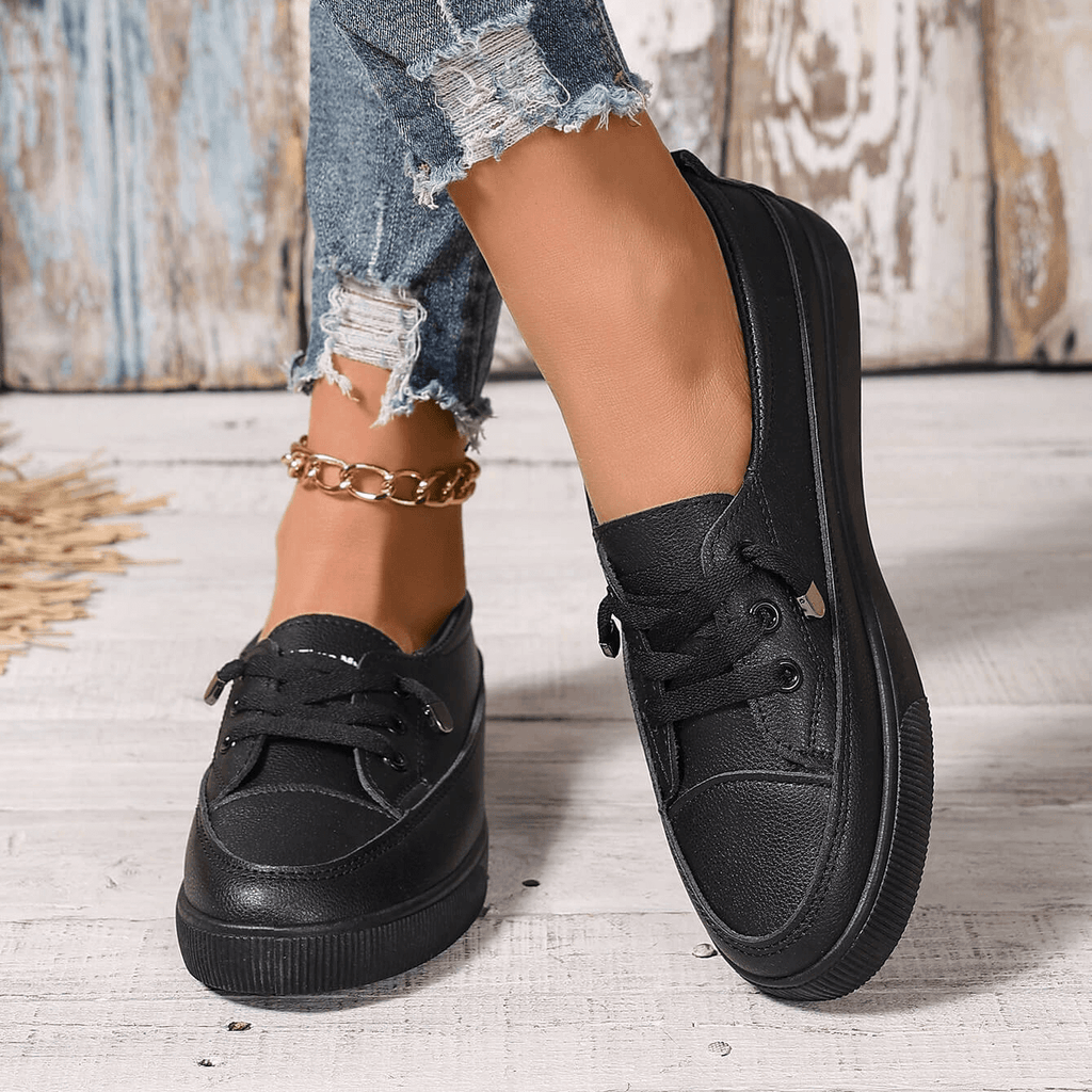 Damen Klassische Schnür-Sneaker mit niedrigem Schaft