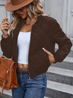 Chaqueta bomber acolchada de diamante para mujer