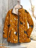 Women's Celestial Cat Print Quilted Jacket