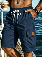 Herrshorts med dragsko och cargofickor