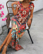 Women's Bohemian Print Maxi Dress