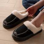 Mules plateforme pour femmes doublées en peluche