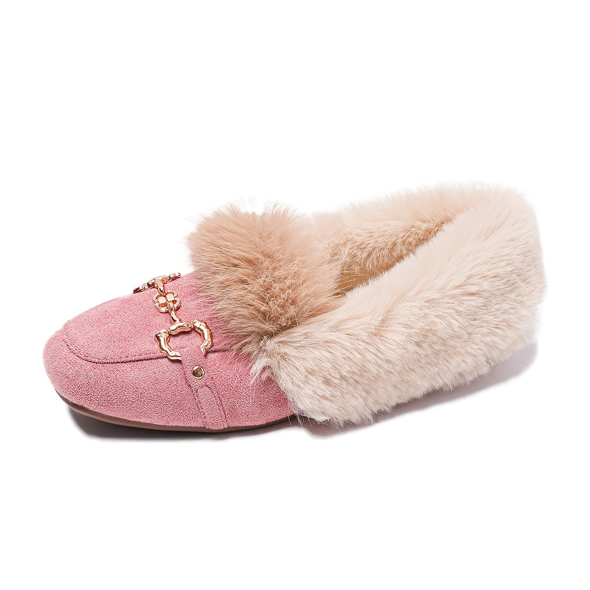 Mules chaussons pour femme bordés de fausse fourrure