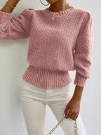 Women’s Textured Knit Peplum Sweater