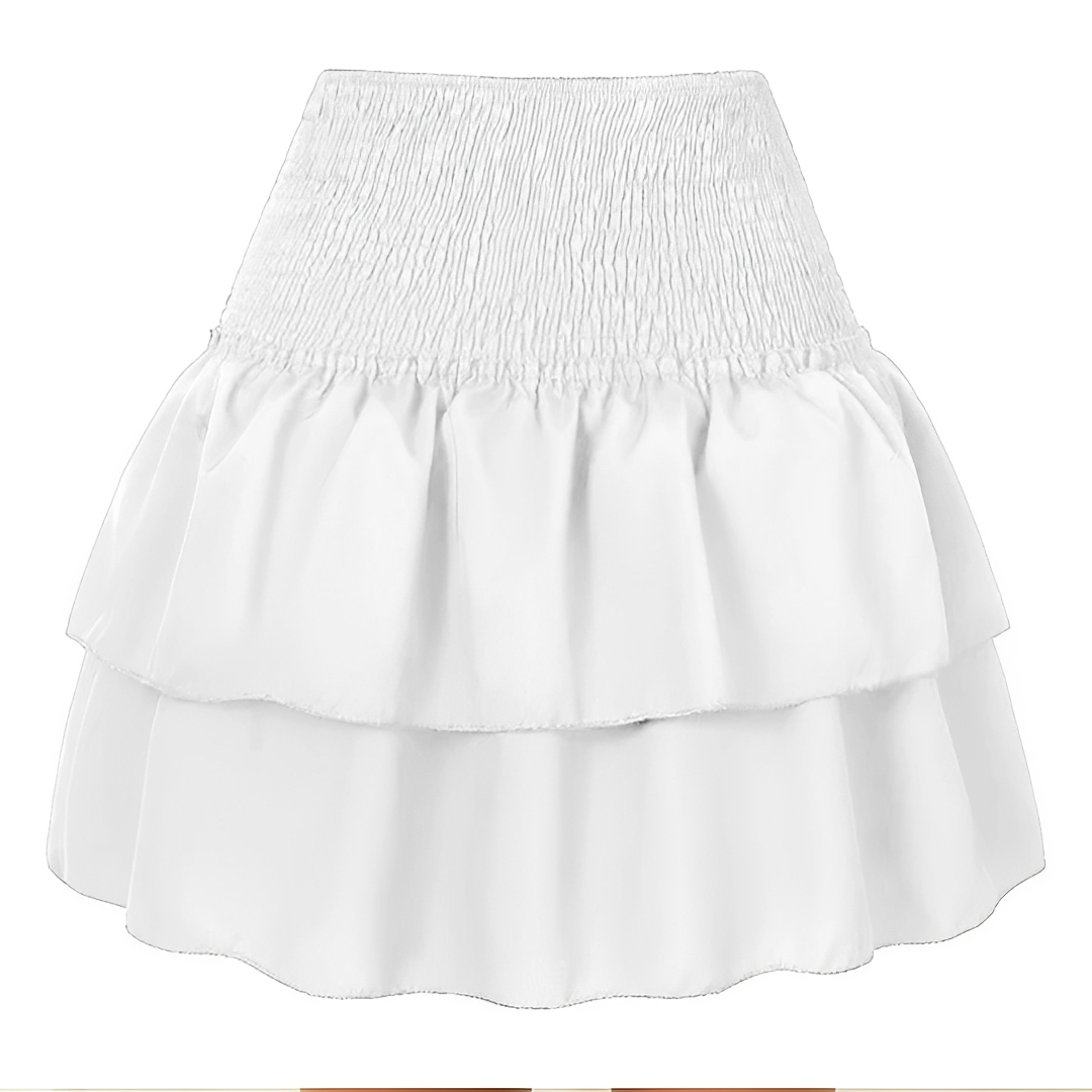 Shorts à volants superposés avec taille smockée pour femme