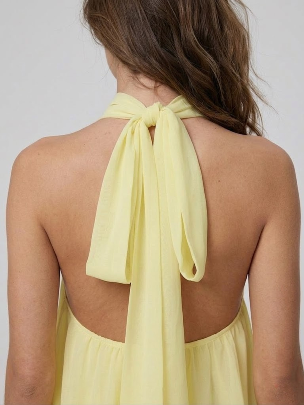 Women's Elegant Halter Neck Layered Chiffon Mini Dress
