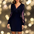 Damen elegantes Glitzerdress mit figurbetonter Form für Abendveranstaltungen