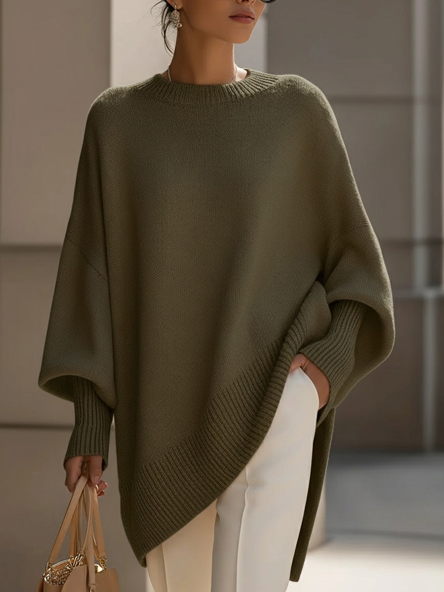 Poncho de punto oversize para mujer