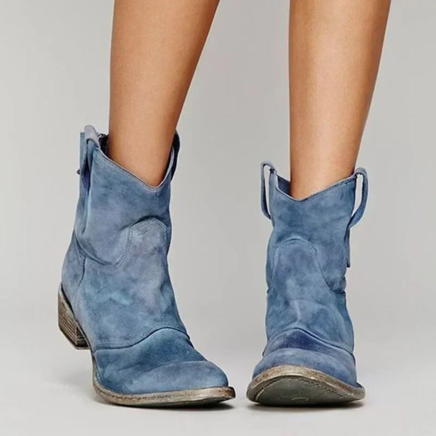 Women Cowboy Ankle Boots with Comfortable Fit and Stylish Western Design