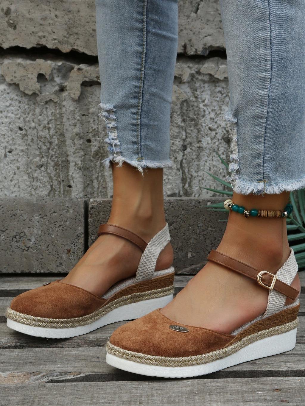 Women's Wedge Espadrille Sandals with Adjustable Ankle Strap for Everyday Wear