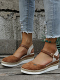 Women's Wedge Espadrille Sandals with Adjustable Ankle Strap for Everyday Wear