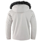 Veste d’hiver pour homme à capuche en fourrure