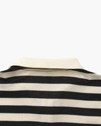 Men's Classic Breton Striped Polo Shirt with Contrast Collar and Textured Knit Finish