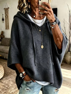 Women’s Hooded Oversized Knit Poncho