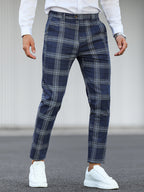 Herren-Slim-Fit-Hose mit Karomuster