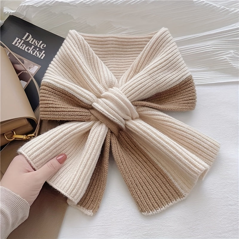 Women’s Two-Tone Ribbed Knit Scarf
