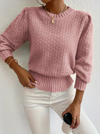 Women’s Textured Knit Peplum Sweater