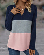 Women's Waffle Knit Colour Block Top