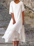 Damen geschichtetes Maxikleid mit fließender Passform und elegantem, bequemem Design