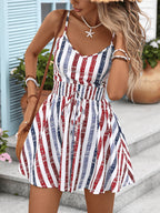 Women's Vintage Stripe Flared Mini Dress