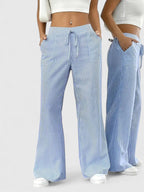 Women's Striped Wide Leg Trousers