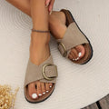 Damen Kork-Sandalen mit verstellbarem Schnallenriemen für Alltagkomfort  