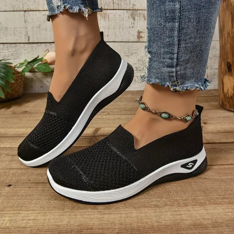 Damen-Strickschuhe zum Hineinschlüpfen fürs Gehen