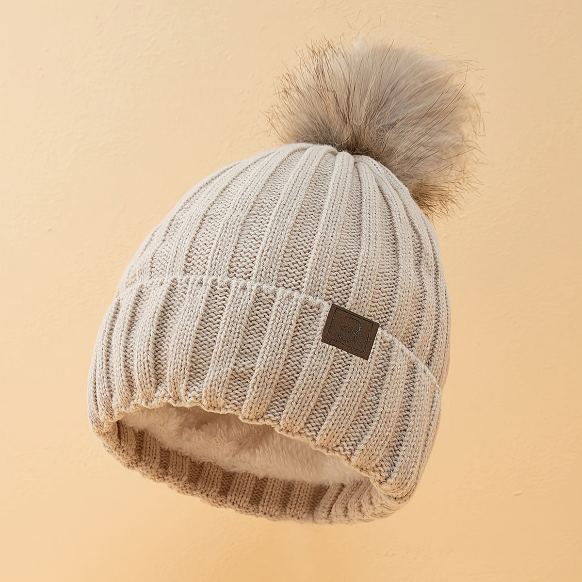 Women’s Pom-Pom Ribbed Knit Beanie