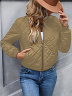 Chaqueta bomber acolchada de diamante para mujer