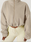 Kurze Damenjacke mit Kordelzug und Reißverschluss