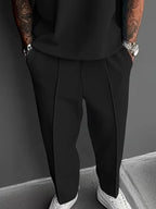 Herren Smart-Casual-Zweiteiler mit Poloshirt und geraden Hosenbeinen