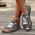 Women's Lace-Up Cutout Sandals